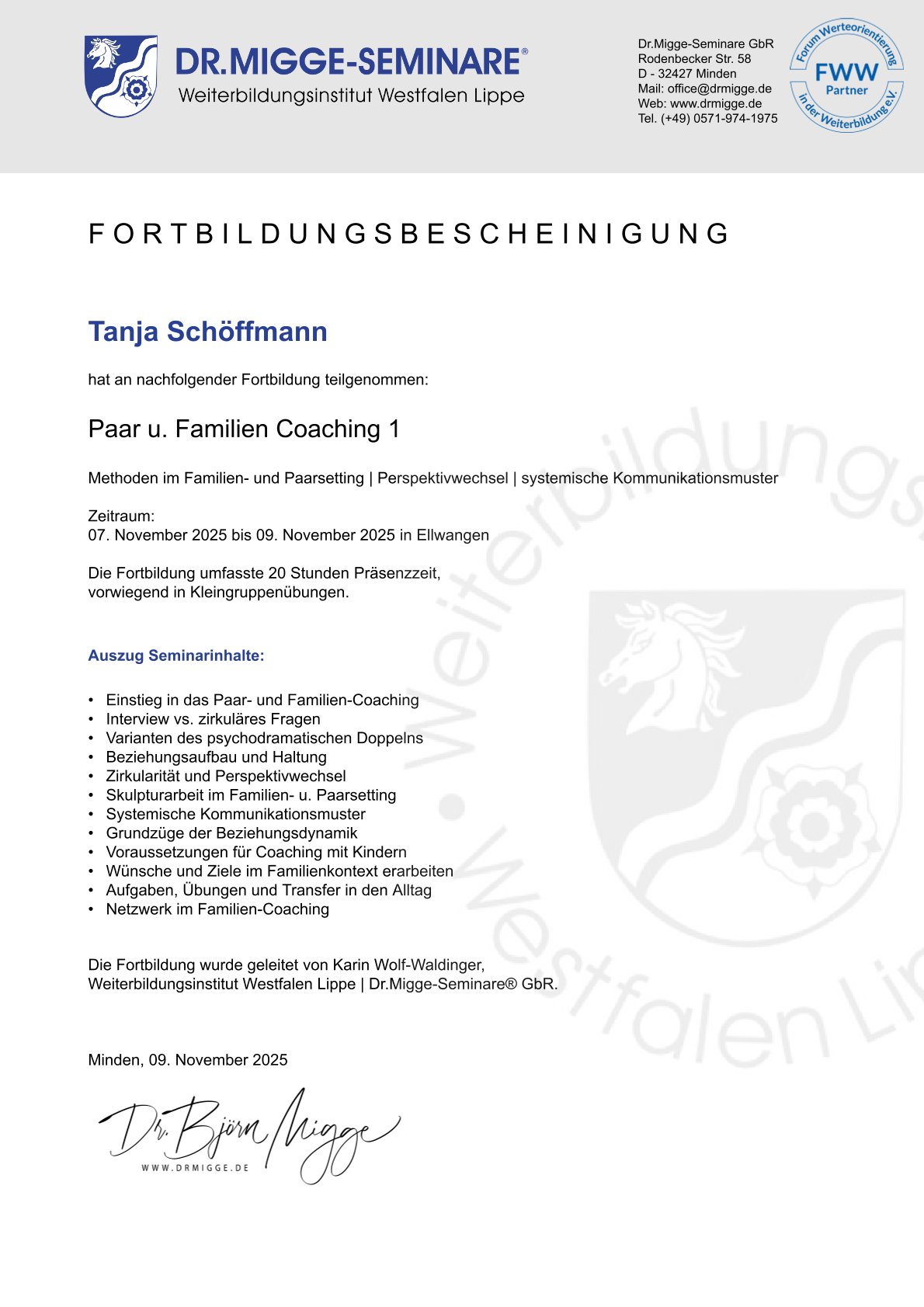 Zertifikat psychologische Paarberaterin Zertifikat psychologische Paarberaterin