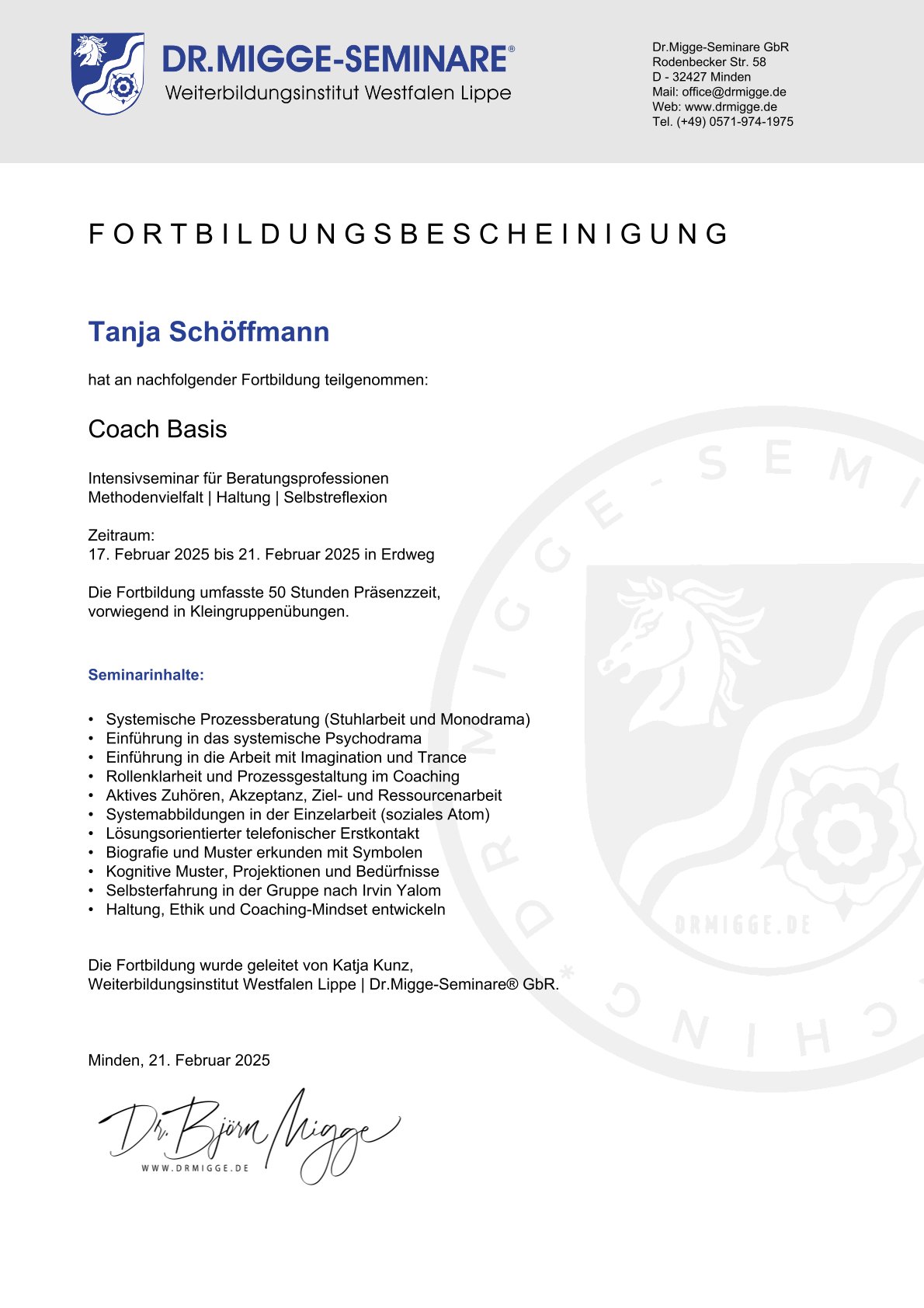 Zertifikat psychologische Beraterin Zertifikat psychologische Beraterin